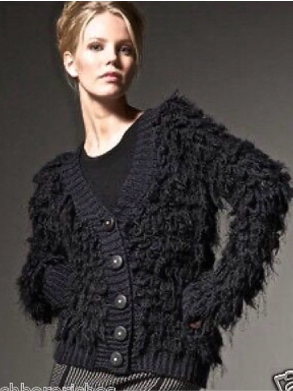 Anthropologie Leifsdottir Shaggy Button-Front Cardigan EUC